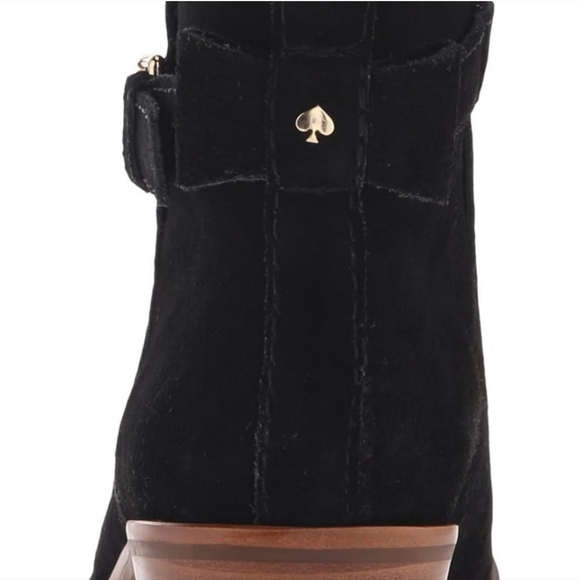 Kate Spade Black Suede Bow Booties  Size 6.5 - Picture 3 of 12